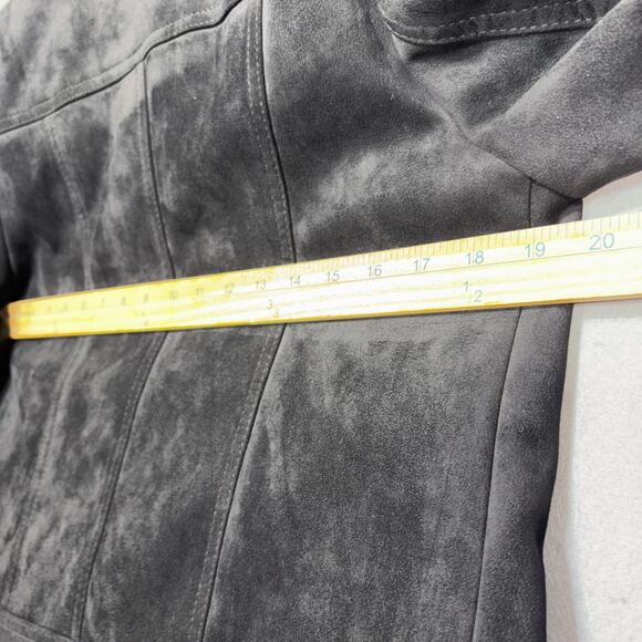 Philosophy Faux Suede Jacket S Black Minimalist Chic Moto Soft Statement Modern - Picture 7 of 8